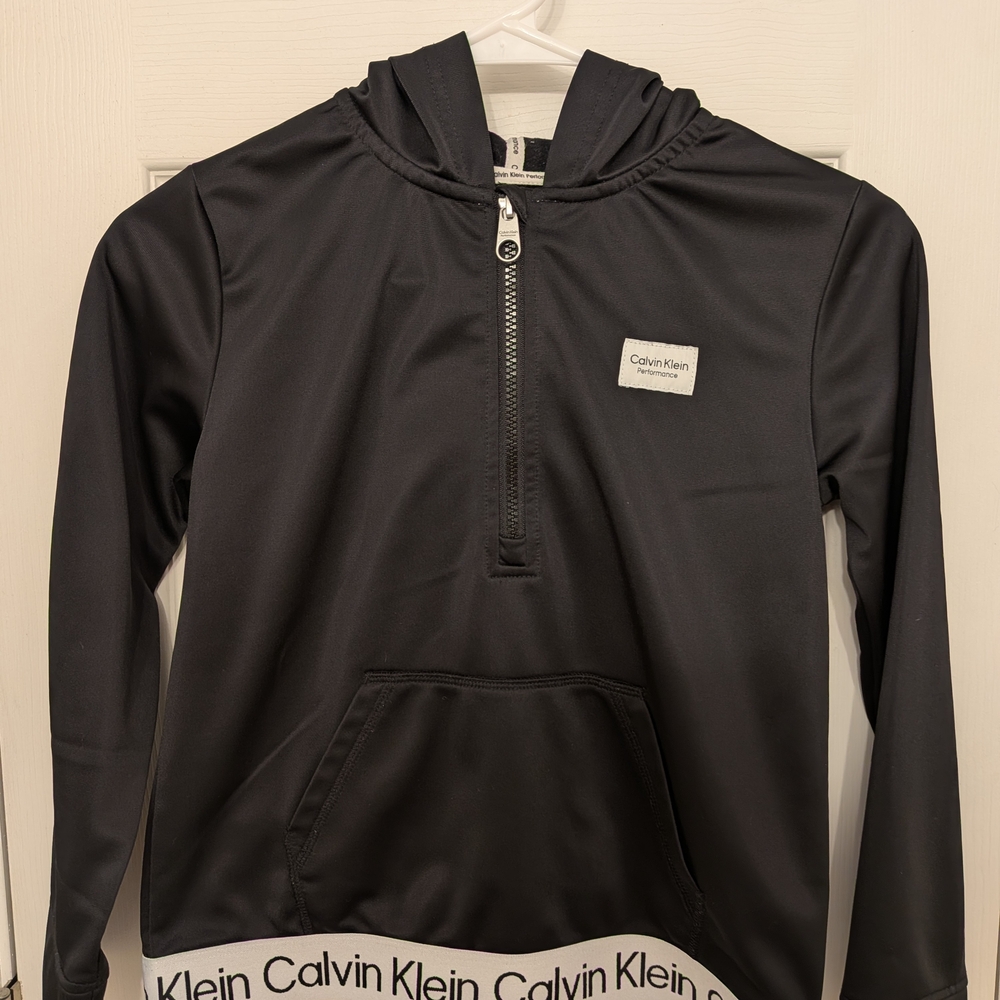 Calvin Klein Performance Kids Black Hoodie Size 8 – Half Zip